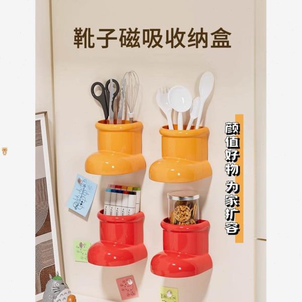 置物架厨房后磁吸可爱收纳挂钩家用门壁挂式装饰外侧边冰箱收纳盒
