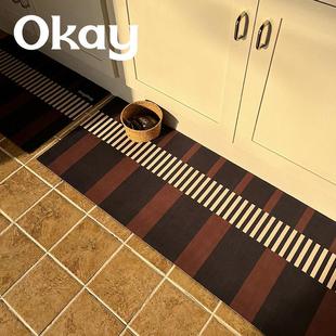 okay简约现代厨房地垫耐脏脚垫防滑防油吸水可擦水洗地毯