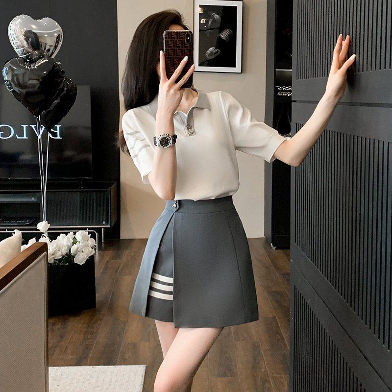 休闲时尚学院风短裤裙套装女装小个子时髦针织两件套夏款短袖3D,女装/女士精品,大码套装,淘宝优惠券,粉丝福利购,淘宝优惠卷