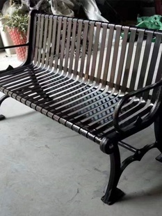 厂公园椅户外长椅双人靠背长条凳子铁艺塑木凳子长凳广场庭院椅销