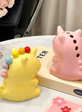 轻奢彩虹独角兽水果叉家用水果签客厅治愈高级感小叉子摆件