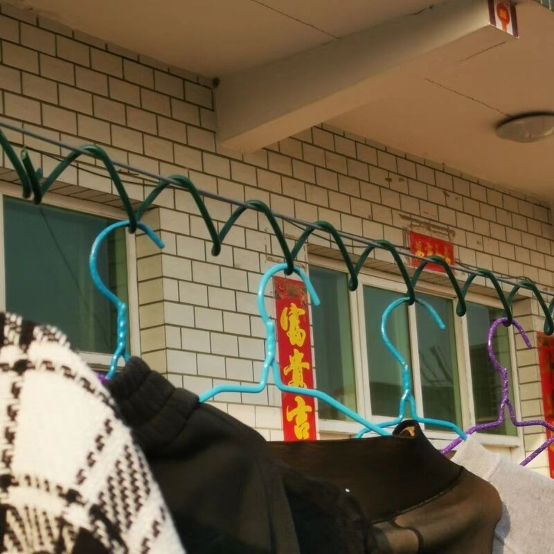 室外防风防滑固定晾衣绳晾衣架波浪线挂钩晾晒衣服防掉落安装简单