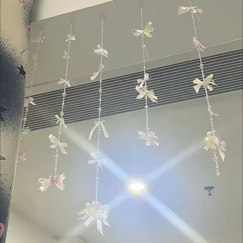 少女芭蕾蝴蝶结珠链门帘卧室门口超仙梦幻ins房间氛围装饰