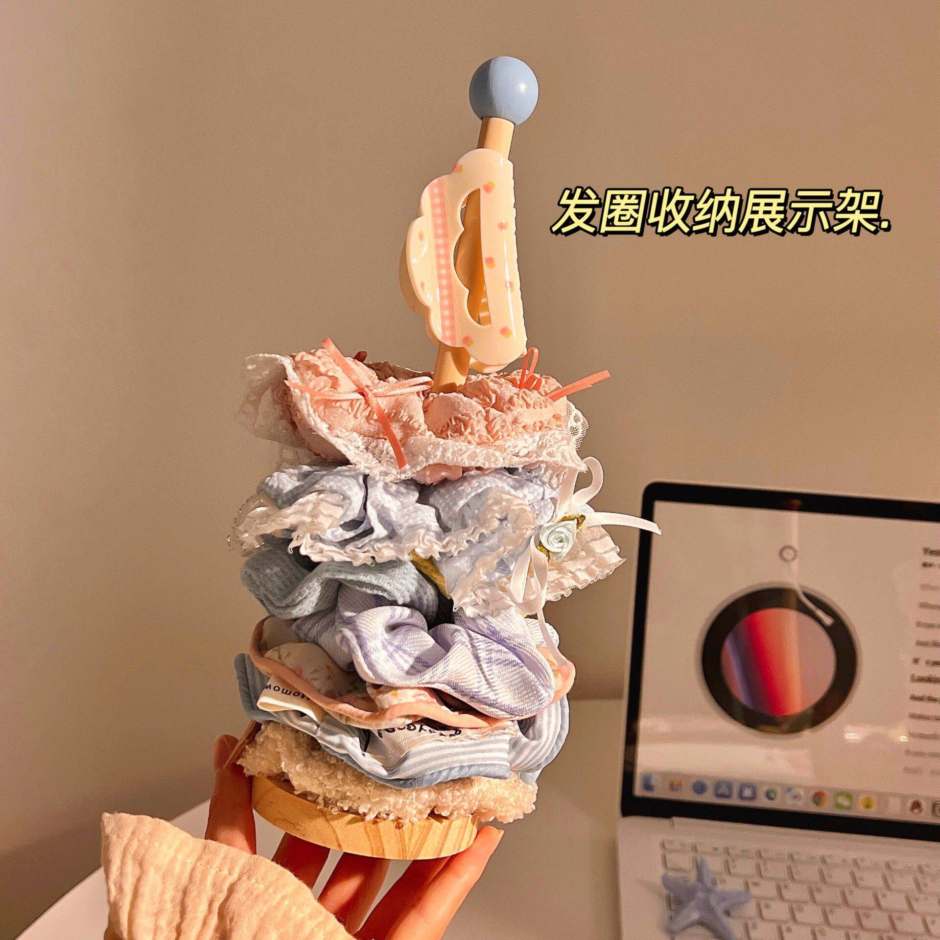 儿童皮筋头花鲨鱼夹桌面家用发圈收纳展示架发饰头绳收纳神器