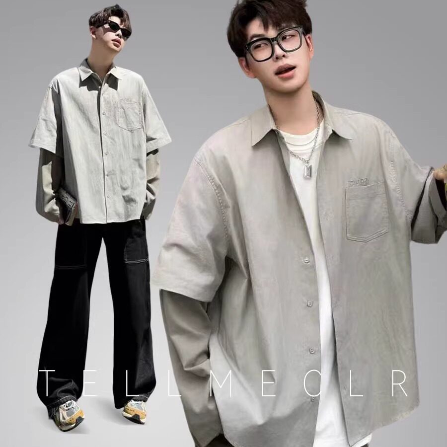 TELLMECLR少年感oversiz工装衬衫