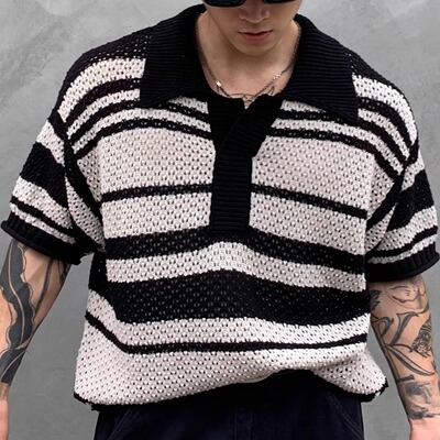 2025新款男士开领短袖T恤纯棉