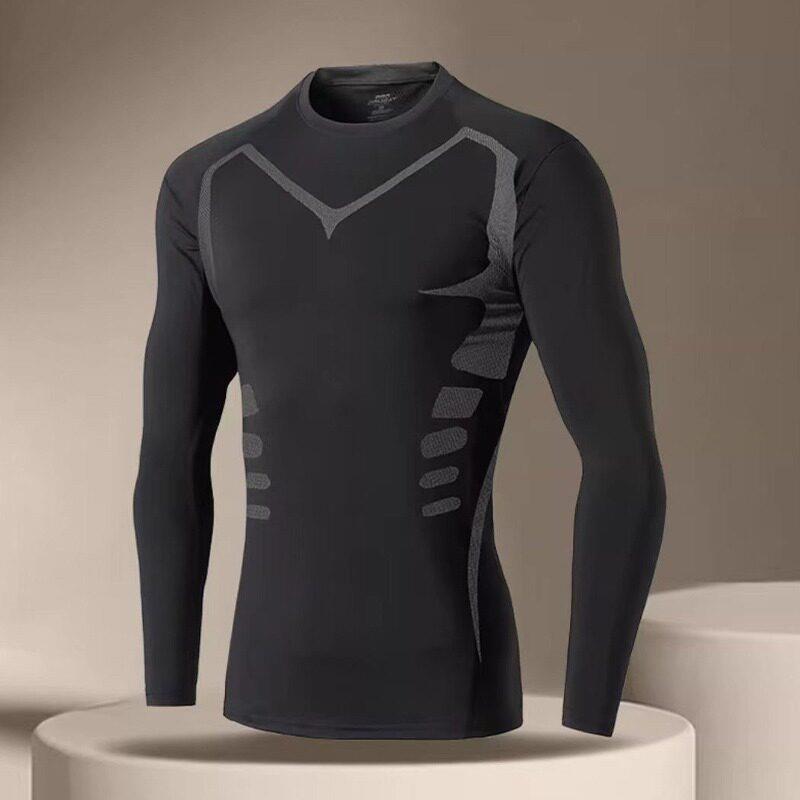 5 Fleece Lined Men Thermal Compression Shirt Sleeve Athletic