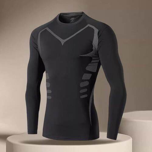 5 Fleece Lined Men Thermal Compression Shirt Sleeve Athletic