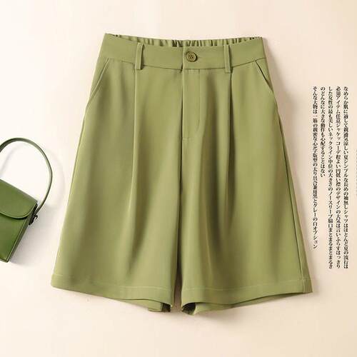 Women Waisted Flowy Leg Seven Eleven Pants Conceal Fat