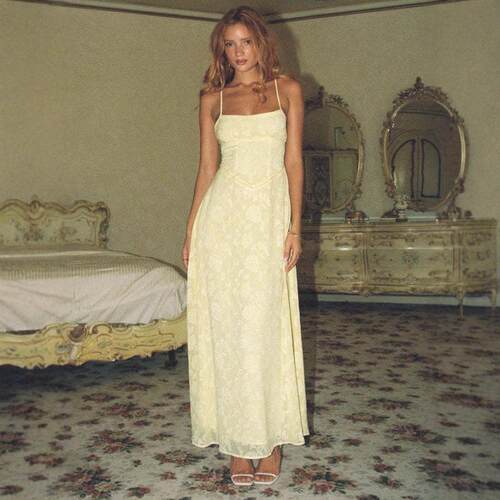 South France Maxi Dress Yellow Of
