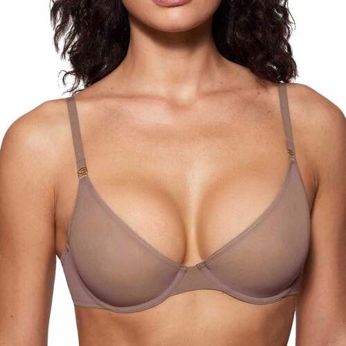 Women Balconette Unlined Plunge Bra Underwire Demi Bras