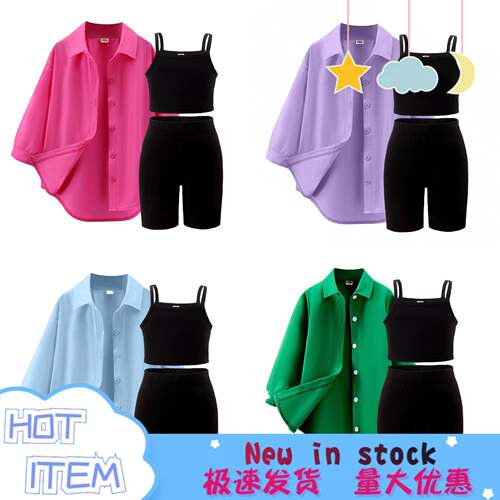 Women Plain Button Front Shirt Square Neck Crop Tank