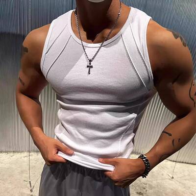 2026 Men Slim Sleeveless Vest Streetwear Daily Wear Tops