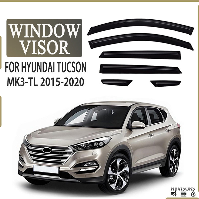 适用于2015-2020 TUCSON途胜晴雨挡雨眉遮雨档黑武士Window visor