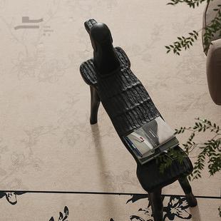 7K形上斯蒂芬狗头凳复古玄关长凳摆件床尾凳中古风实木狗狗换鞋 凳