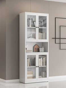 A10L书柜带铁艺柜家用客厅展示储物柜柜子玻璃门展示柜置物柜玻璃