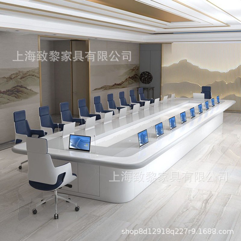 无纸化智能烤漆条形大型会议桌
