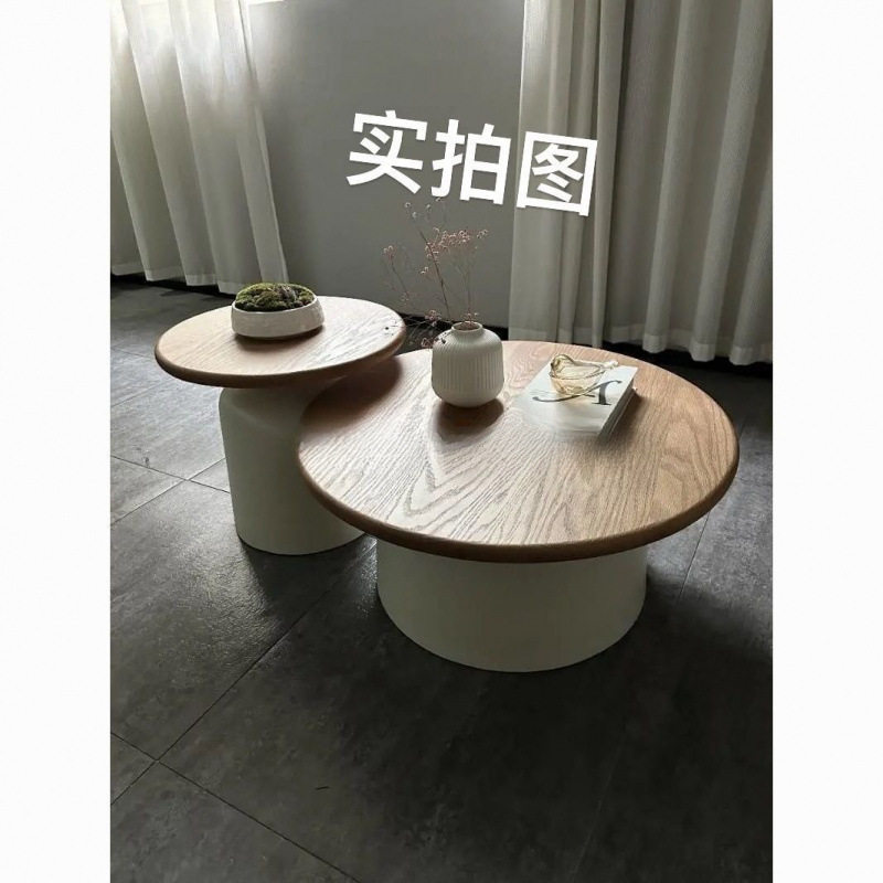 奶油风公寓茶几客厅家用小户型简约网红铁艺圆形马提尼民宿茶几