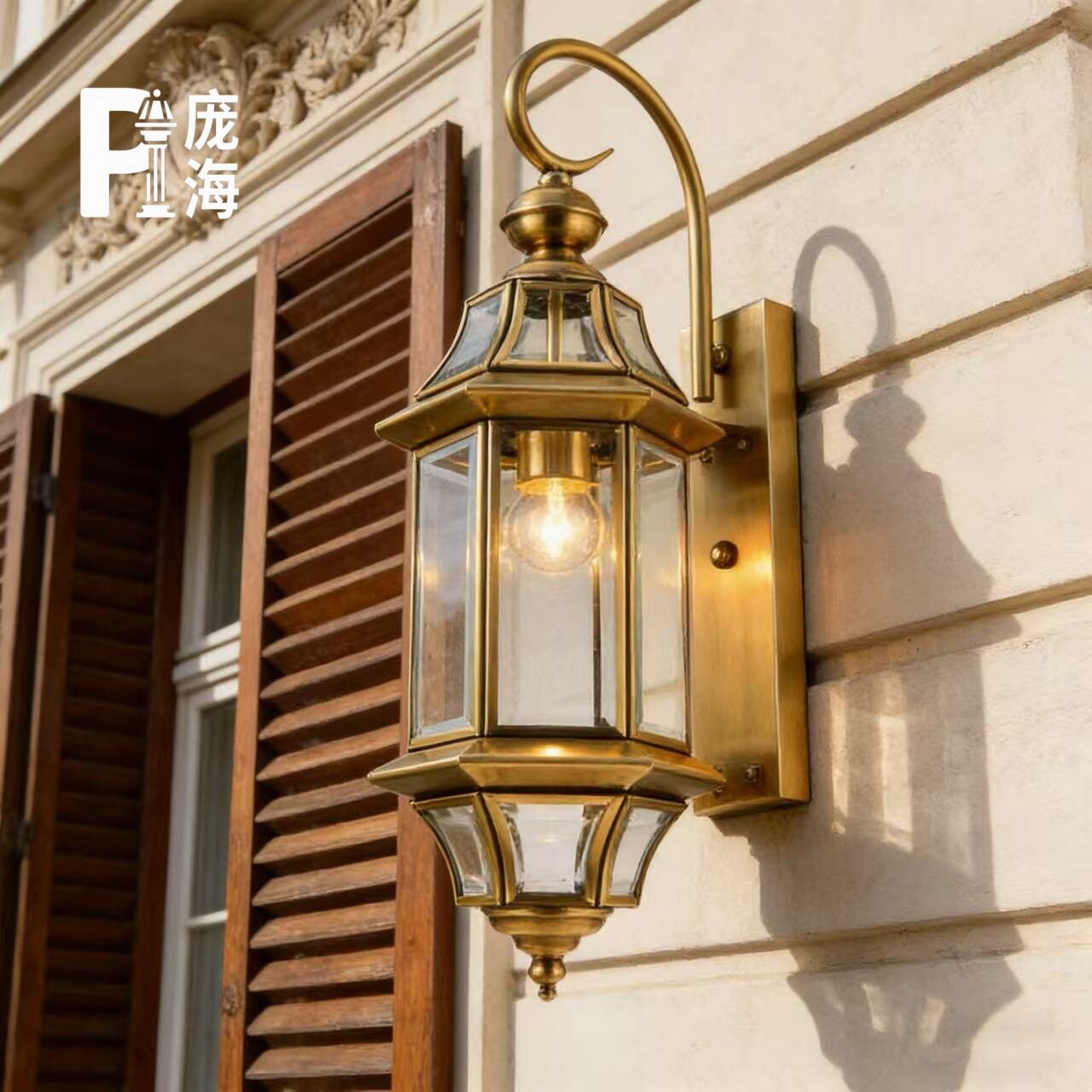 欧式全铜户外防水长壁灯