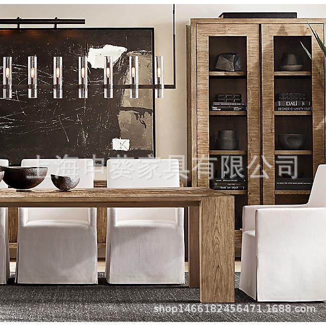 美式乡村简约复轻奢橱柜展柜餐厅酒店酒柜实木经典家用别墅样板房