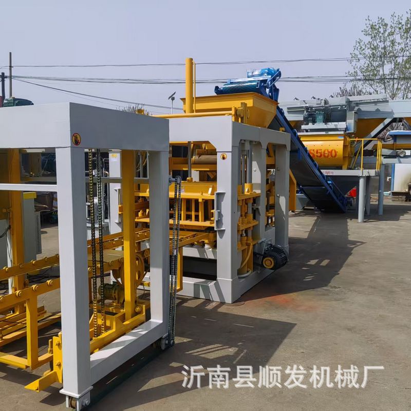 小型水泥砖机生产线建筑材料成型设备混凝土空心半自动免烧砌块机