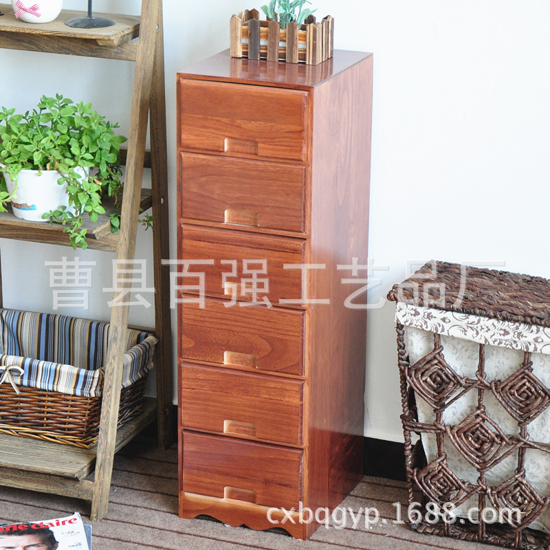 木质抽屉式收纳柜 整理饰品办公桌面喷漆收纳柜木柜