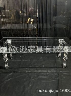 北欧透明亚克力透明儿童桌子 婚庆宴会儿童桌简约家用餐桌批发
