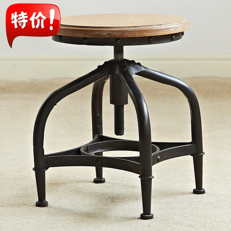 实木铁艺酒吧椅KTV旋转升级吧台椅高脚椅前台椅子餐厅餐椅聚餐椅