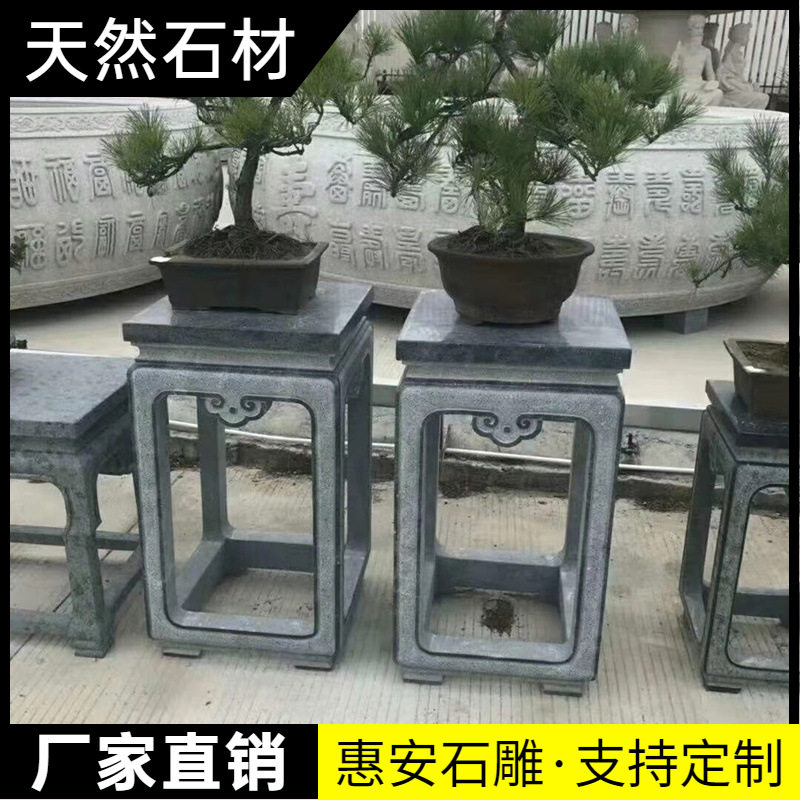 惠安 石雕花盆花岗岩荷花大理石缸石槽鱼缸客厅盆景流水庭院摆件
