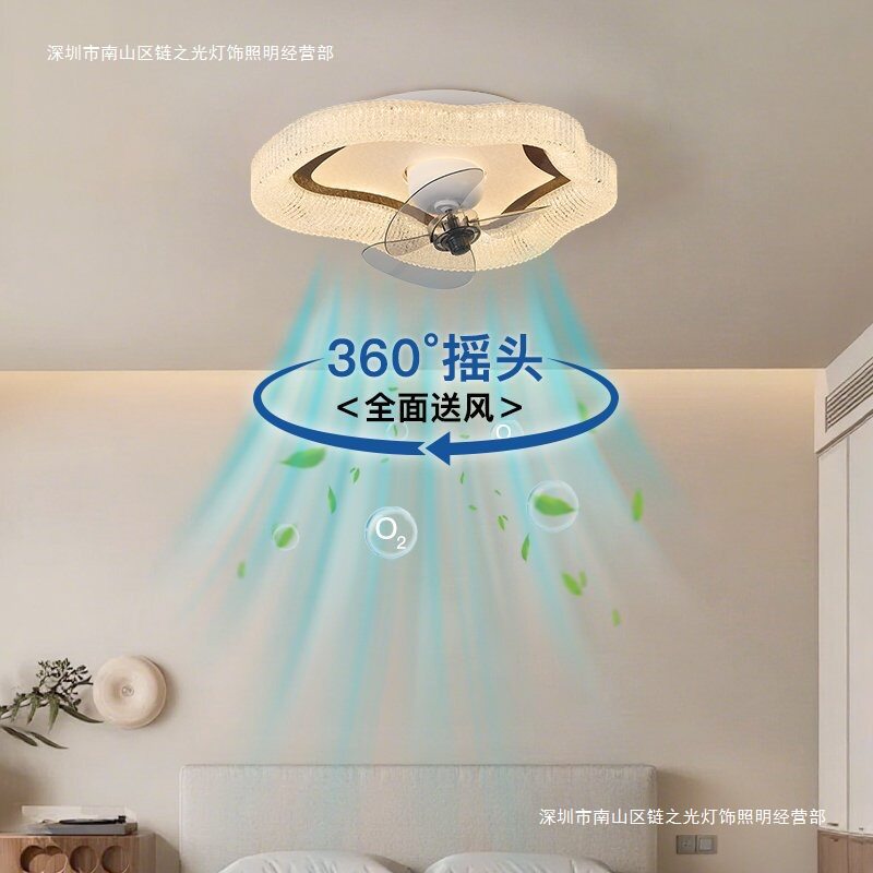 中古风摇头风扇灯简约创意主卧餐厅卧室灯吸顶灯风扇灯儿童房间灯图片
