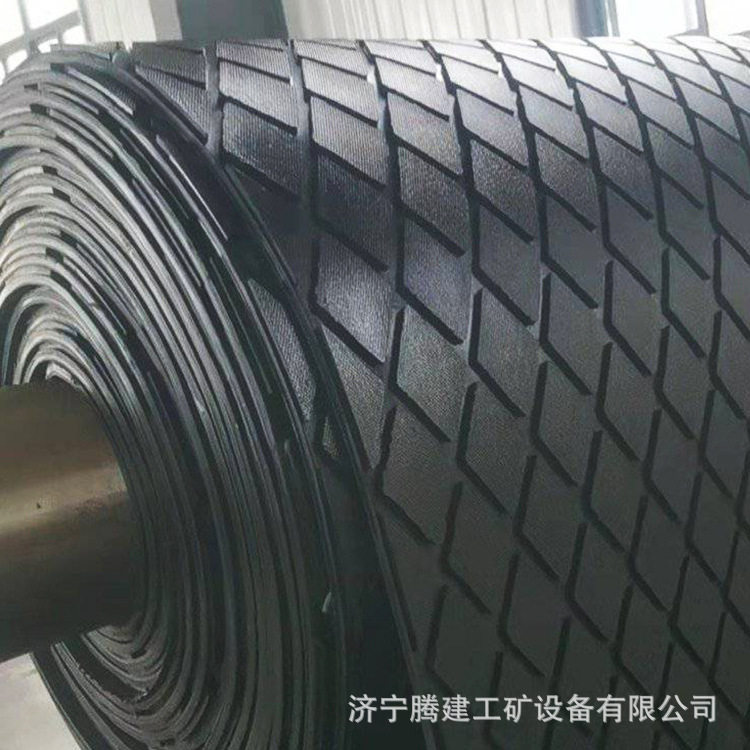 滚筒包胶菱形胶板 耐磨防滑阻燃滚筒包胶 厂家供抗磨损菱形胶板