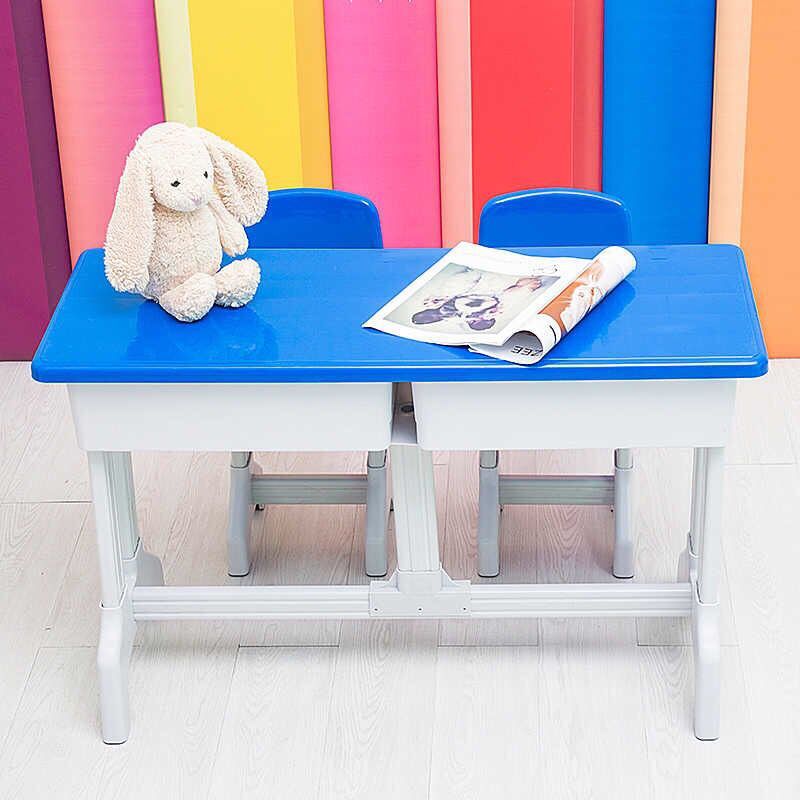 幼儿园桌椅学前班课桌椅塑料钢桌椅小学生单人双人课桌椅儿童桌椅