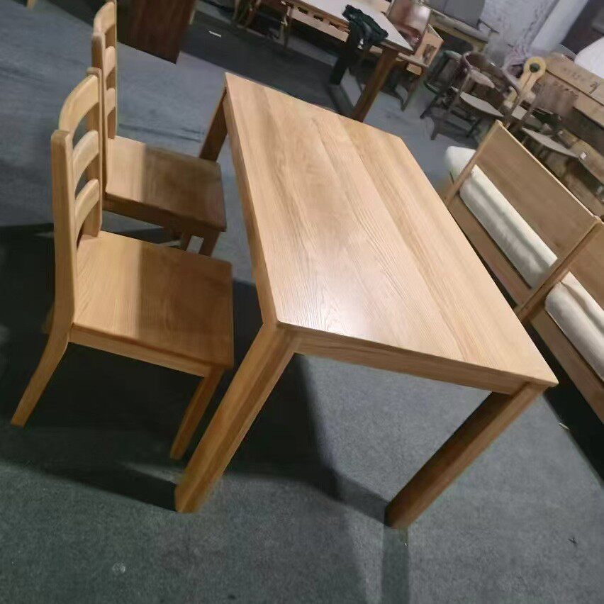 实木餐桌椅厂家橡胶木实木餐桌新中式餐桌工厂直销供货