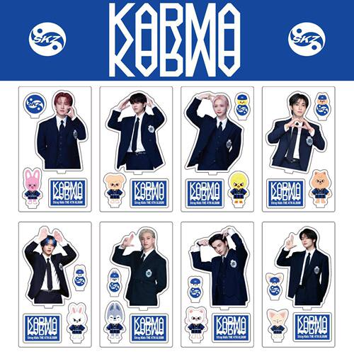 StrayKids明星物料偶像亚克力立牌专辑KARMA周边摆件3件套