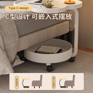 可以移动床边桌客厅家用沙发边几边柜小户型简约小推车小桌子 新款
