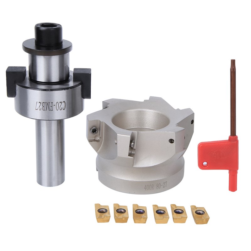 NT40-FMB27 铣刀杆+ 400R-80-27-6T 平面铣刀盘+APMT1604刀粒组合