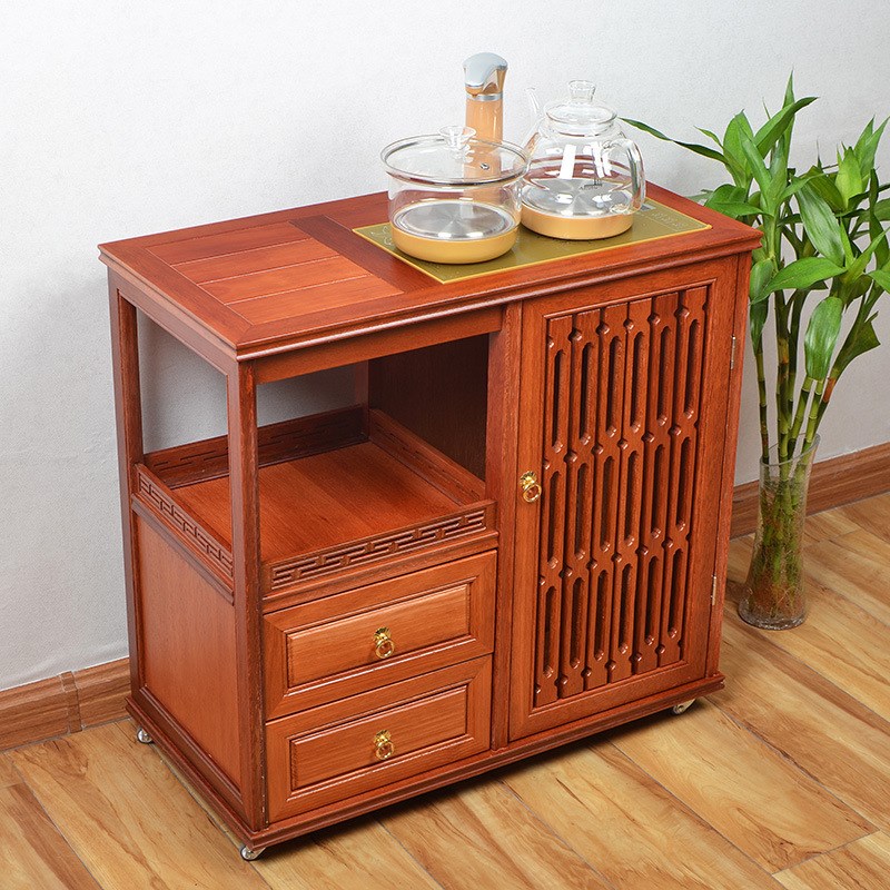 实木茶车移动家用茶台茶盘功夫茶具茶车套装自动上水茶水柜桌