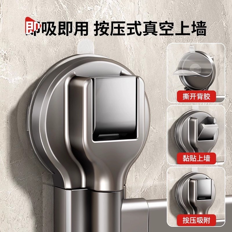 吸盘旋转毛巾架卫生间免打孔壁挂多杆浴室浴巾挂架置物架毛巾挂杆