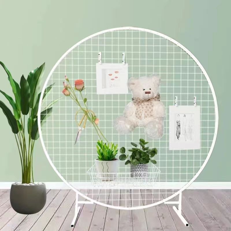 圆形半圆网格展示架幼儿园美工区作品绘画节日婚庆装饰移动网架子图片