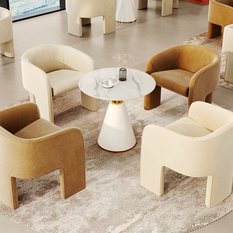 网红奶茶店咖啡厅民宿客厅休闲接待洽谈桌椅组合餐椅卡座小型沙发