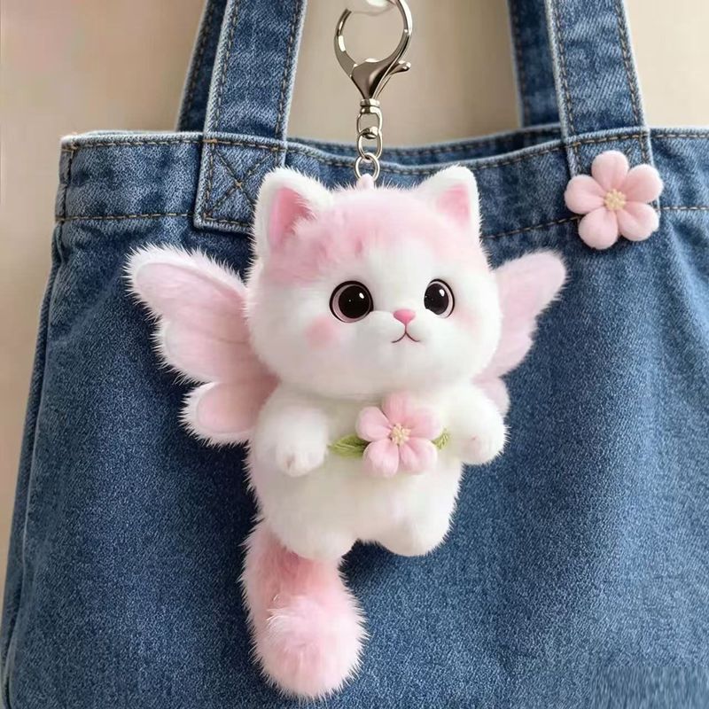 卡通毛绒嘟嘟猫公仔挂件高颜值玩偶超萌包包毛绒玩具挂饰图片
