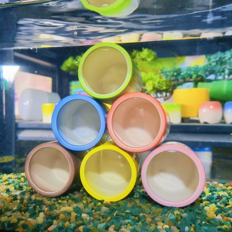 陶瓷多层小鱼屋水族鱼缸造景鱼虾躲避洞迷你斗鱼鹦鹉鱼繁殖屋