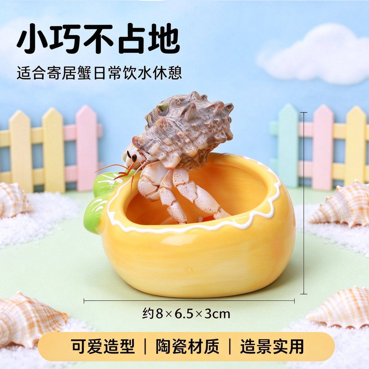 寄居蟹手绘食盆胡萝卜水盆