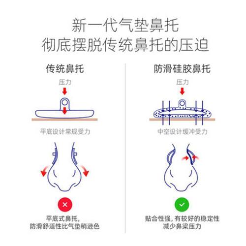 气垫气囊硅胶眼镜鼻托无痕减压鼻梁托空气配件椭圆眼镜鼻托