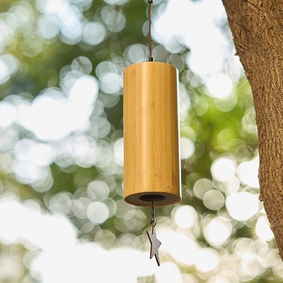 拓米日式和弦竹h风铃户外庭园露营治愈系冥想阳台装饰铃铛挂件风