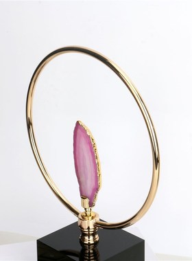 创意轻奢玛瑙石工艺品样板间家居M客厅电视柜餐桌摆件