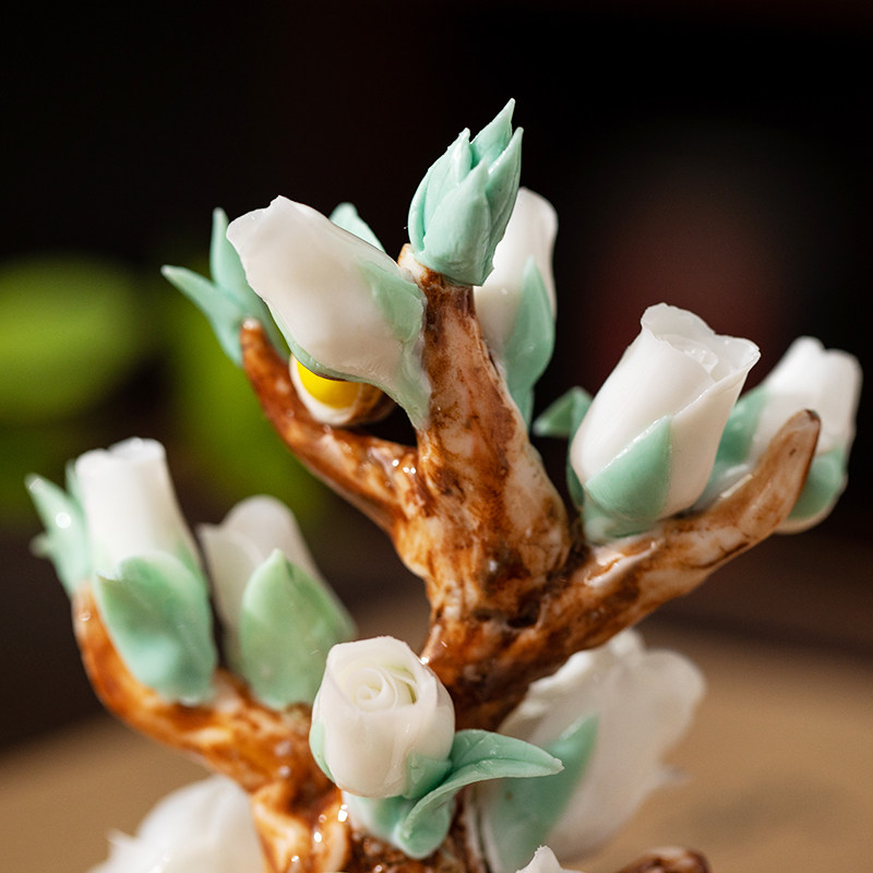 姹紫嫣红手工陶瓷精美瓷花小x摆件客厅鱼缸内饰造景沉底沉水装饰,家居饰品,装饰摆件,淘宝优惠券,粉丝福利购,淘宝优惠卷