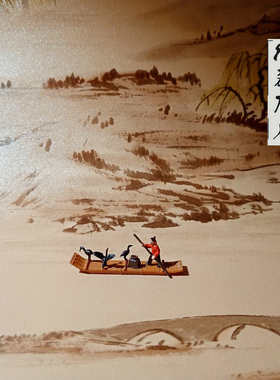 精品树脂船摆件捕鱼竹排奇石w山水盆景假山沙盘枯山水微景造景装