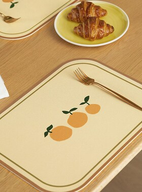 西餐垫高级感轻奢高档insu风高颜值餐桌垫家用皮革网红美式隔热垫