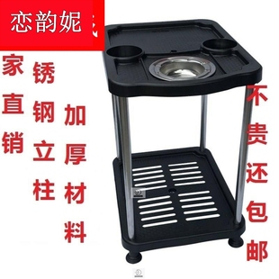 新品麻将机边茶几棋牌室麻t将茶水架台多功能塑料专用边桌方形小